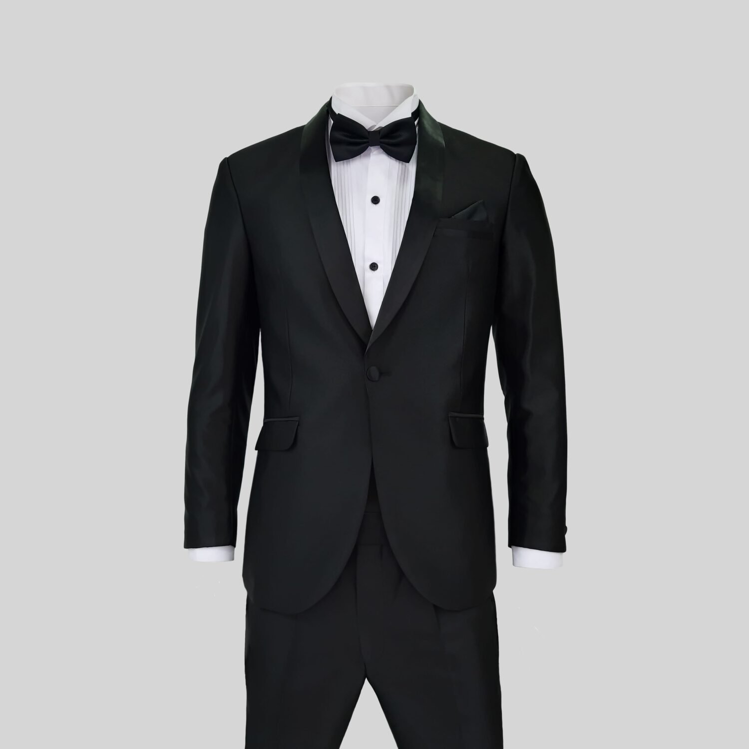 ESMOQUIN NEGRO CON SOLAPA REDONDA (dos piezas)